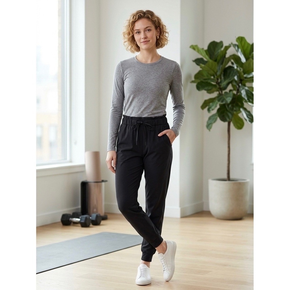 Lululemon Keep Moving Pant High-Rise 7/8 Length Black Joggers Size 4 LW5CV4S